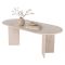 Tavolo Fisso Beige Marmo 6 Posti Forma Ovale 200x90x75h cm, Materiale Piano in Legno Nobilitato - Nofalota