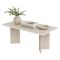 Tavolo Fisso Beige Marmo 6 Posti Forma Rettangolare 180x90x75h cm, Materiale Piano in Legno Nobilitato - Noleme