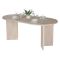 Tavolo Fisso Bianco Marmo 6 Posti Forma Ovale 180x89.5x75h cm, Peso Supportato 70 kg - Monterano