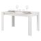 Tavolo Fisso Bianco Opaco 6 Posti Ripiano Effetto Dogato 135x80x76h cm, Forma Rettangolare - Luarca