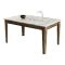 Tavolo Fisso Marrone Noce Bianco Marmo 6 Posti Forma Rettangolare 145x88x75h cm, Peso Supportato 120 kg - Viverone