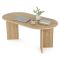Tavolo Fisso Marrone Rovere 6 Posti Forma Ovale 180x90x75h cm, Materiale Piano in Legno Nobilitato - Monterano