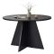 Tavolo Fisso Nero 4 Posti Forma Rotondo 120x120x75h cm, Peso Supportato 60 kg - Racale