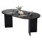 Tavolo Fisso Nero 6 Posti Forma Ovale 180x89.5x75h cm, Peso Supportato 70 kg - Monterano