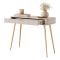 Toeletta Beige oro un Cassetto Materiale Struttura in Metallo 100x38x78h cm, Materiale Piano in Legno Nobilitato - Katerara