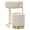 Toeletta Bianco Crema oro un Cassetto Rivestimento in Velluto Trapuntato 52x52x70h cm, Sfumatura Colore Struttura Crema - Mbale