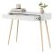 Toeletta Bianco oro un Cassetto Materiale Struttura in Metallo 100x38x78h cm, Materiale Piano in Legno Nobilitato - Katerara