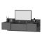 Toeletta Nero Specchio Incluso 3 Ante 100x39x33h cm, Materiale Piano in Legno Nobilitato - Selci