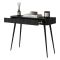Toeletta Nero un Cassetto Materiale Struttura in Metallo 100x38x78h cm, Materiale Piano in Legno Nobilitato - Katerara