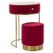Toeletta Rosso oro un Cassetto Rivestimento in Velluto Trapuntato 52x52x70h cm, Materiale Struttura in Metallo - Mbale