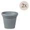 Vaso- Grigio set 2 Vasi, Made in Italy - Townley
