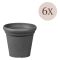 Vaso- Nero Antracite set 6 Vasi, Made in Italy - Lou