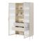 Vetrina Beige Cashmere Trasparente 4 Ripiani 2 Cassetti 92x39x195h cm, 2 Ante - Lafafasa