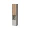 Vetrina Beige Marrone Rovere 4 Ripiani 2 Ante 39.9x29.8x180h cm, Apertura Push Pull - Botte