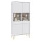 Vetrina Bianco 6 Ripiani 2 Ante 91x40x193h cm, 2 Riapiani in Vetro - Lenega