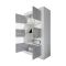 Vetrina Bianco Lucido Grigio Cemento 3 Ripiani 2 Ante 101.4x42x161.2h cm, Apertura con Maniglia - Suzzara