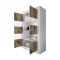 Vetrina Bianco Lucido Marrone Pero 2 Ante Colore Struttura Marrone 101.4x42x161.2h cm, Colore Ripiano Bianco - Suzzara