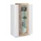 Vetrina Bianco Lucido Marrone Pero 7 Ripiani 3 Ante 80x38x121h cm, 10 Vani Made in Italy - Ablaze