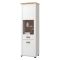 Vetrina Bianco Marrone Rovere Nodi 4 Ripiani Apertura Battente 60.5x41x194.5h cm, 2 Ante - Piscinas