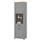 Vetrina Grigio Marrone Rovere Nodi 4 Ripiani Apertura Battente 60.5x41x194.5h cm, 2 Ante - Piscinas