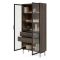 Vetrina Marrone Noce Trasparente 4 Ripiani 2 Cassetti 92x39x195h cm, 2 Ante - Lafafasa