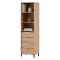 Vetrina Marrone Rovere Nodi Nero 4 Ripiani Un'anta 55x40x193h cm, con Piedini - Calto