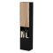 Vetrina Nero Antracite Marrone Rovere 4 Ripiani 2 Ante 39.9x29.8x180h cm, Apertura Push Pull - Botte