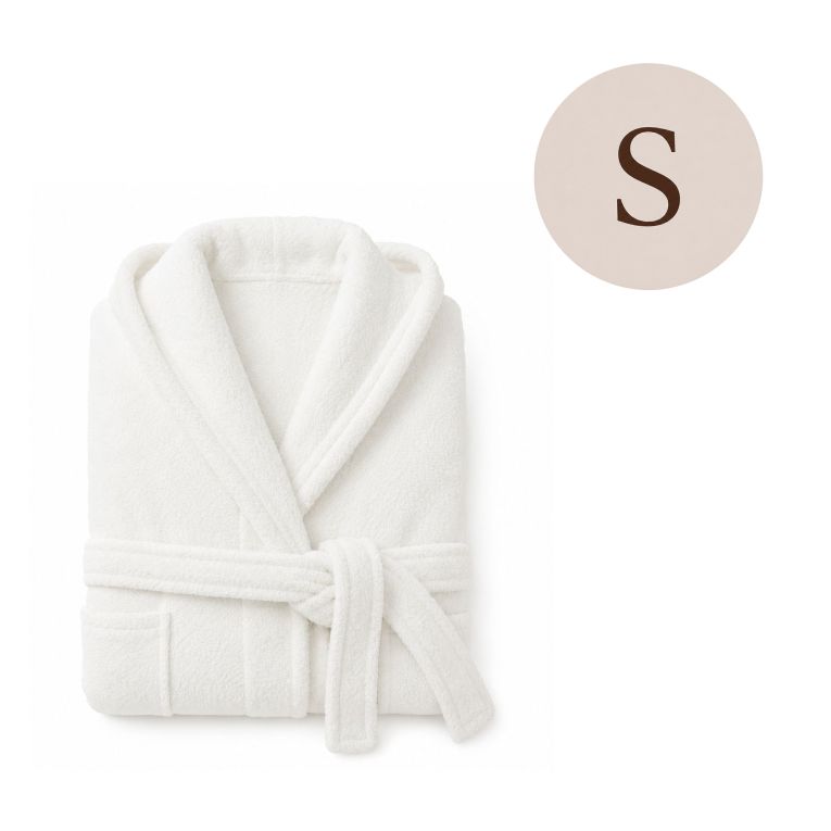 Accappatoio Bianco 100% cotone Con cappuccio, Taglia S - Satofa Luxury