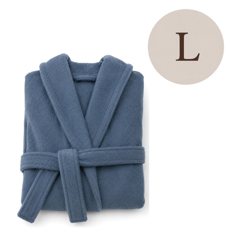 Accappatoio blu Fiordaliso 100% cotone Con cappuccio , Taglia L - Satotite Luxury