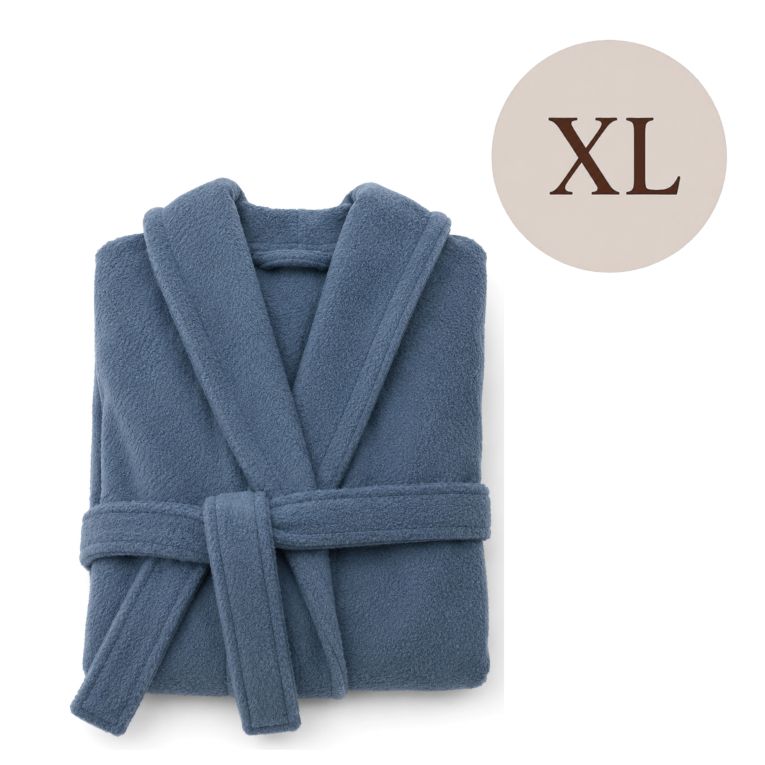 Accappatoio blu Fiordaliso 100% cotone Con cappuccio , Taglia XL - Satiza Luxury