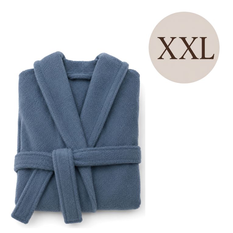 Accappatoio blu Fiordaliso 100% cotone Con cappuccio , Taglia XXL - Satina Luxury