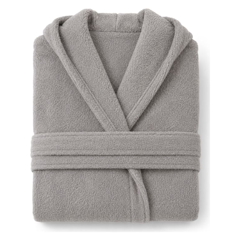 Accappatoio Grigio 100% cotone Con cappuccio, Taglia M - Satoka Luxury
