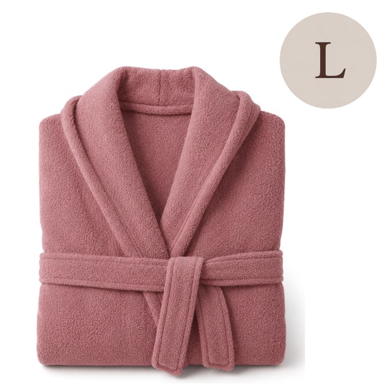 Accappatoio Rosa 100% cotone Con cappuccio, Taglia L - Satotite Luxury