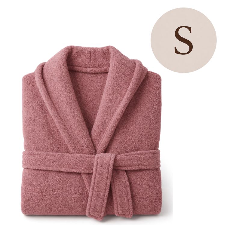 Accappatoio Rosa 100% cotone Con cappuccio, Taglia S - Satofa Luxury