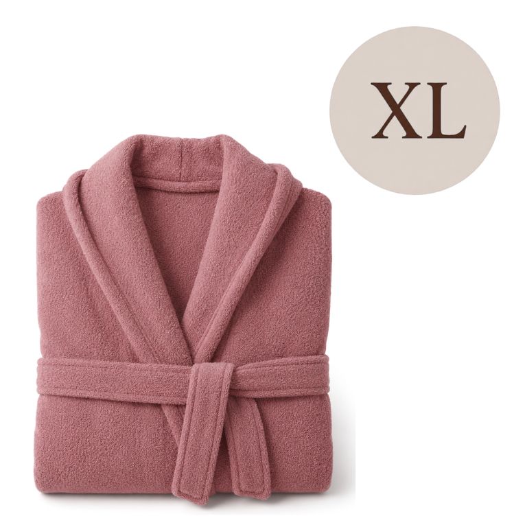 Accappatoio Rosa 100% cotone Con cappuccio, Taglia XL - Satiza Luxury