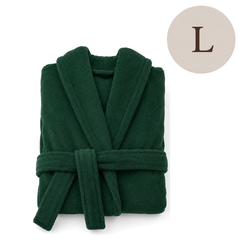 Accappatoio Verde 100% cotone Con cappuccio , Taglia L - Satotite Luxury