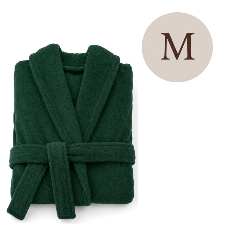 Accappatoio Verde 100% cotone Con cappuccio, Taglia M - Satoka Luxury