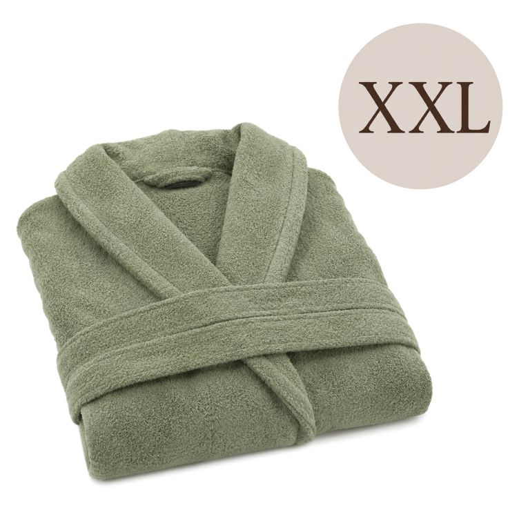 Accappatoio Verde Menta 100% cotone Con cappuccio , Taglia XXL - Satina Luxury
