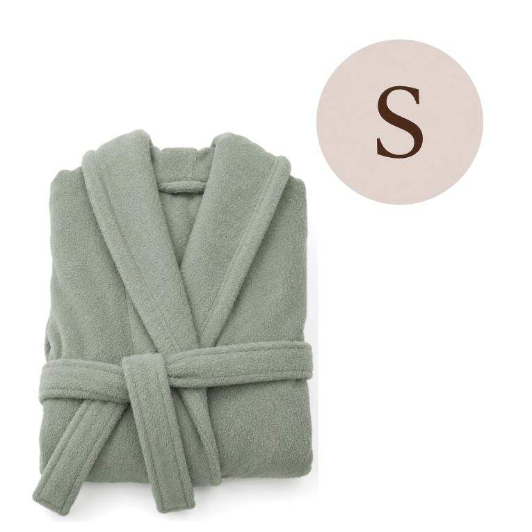 Accappatoio Verde Salvia 100% cotone Con cappuccio , Taglia S - Satofa Luxury