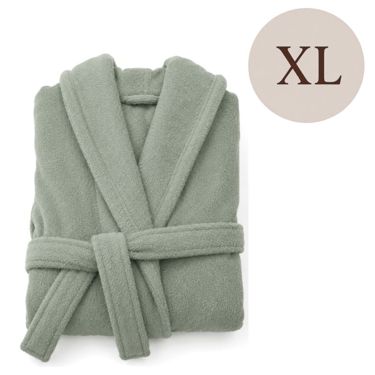 Accappatoio Verde Salvia 100% cotone Con cappuccio , Taglia XL - Satiza Luxury