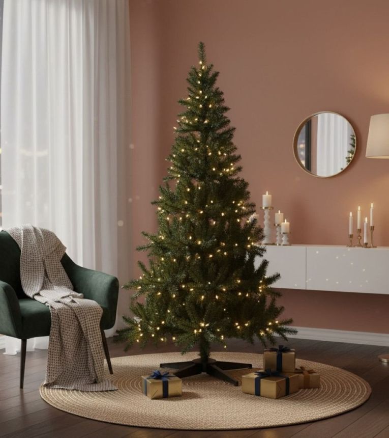 Albero di Natale 120 cm Albigna, Pino artificiale, Albero effetto reale, Alberello natalizio, Made in Italy, 60x60 h120 cm, Verde