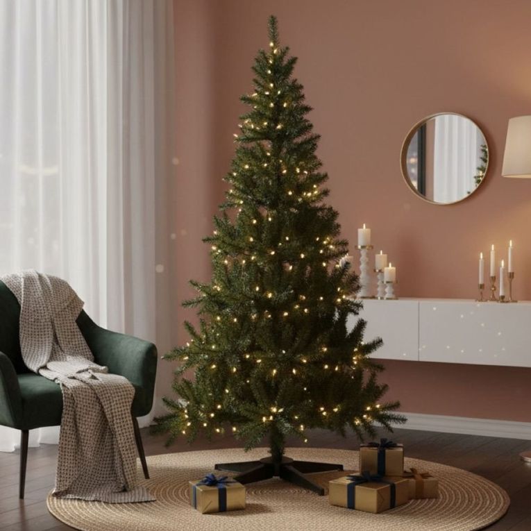 Albero di Natale 120 cm Jingles in PVC Verde, h120 cm