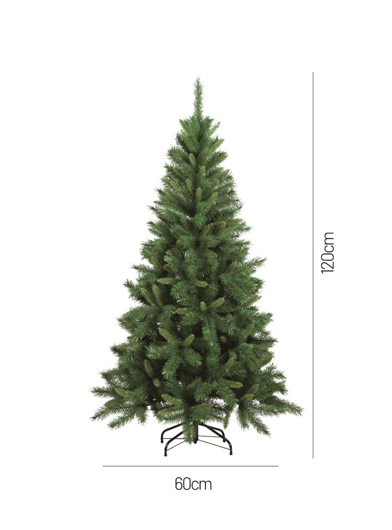 Albero di Natale 120 cm Verde 166 Rami Apertura Rami Singoli 120h cm, Ignifugo Ritardante di Fiamma - Sugarplum