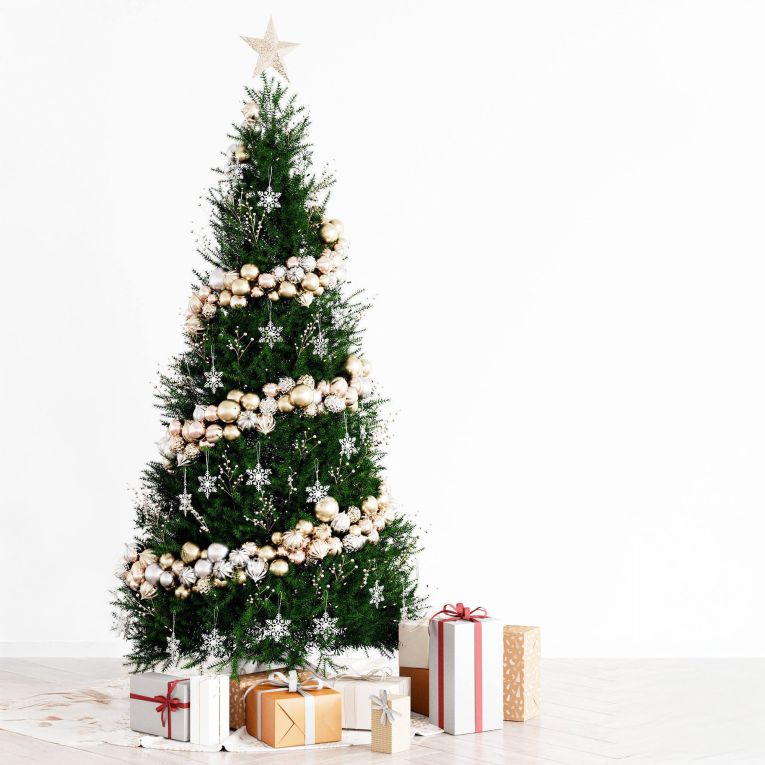 Albero di Natale 120 cm Verde 198 Rami Apertura Rami Singoli 120h cm, Ignifugo Ritardante di Fiamma - Portobello