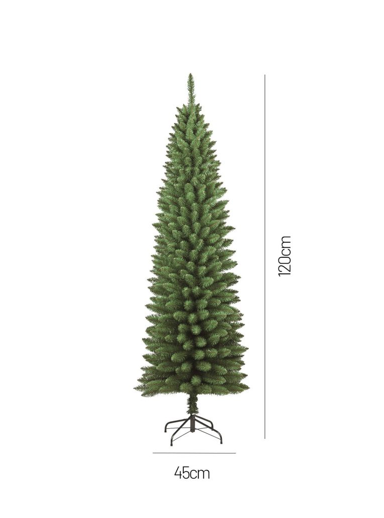 Albero di Natale 120 cm Verde 198 Rami Apertura Rami Singoli 120h cm, Ignifugo Ritardante di Fiamma - Portobello
