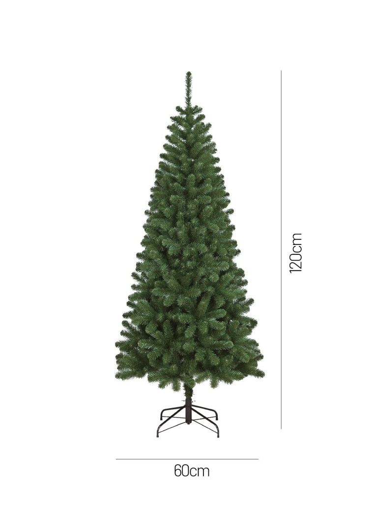 Albero di Natale 120 cm Verde 248 Rami Apertura Rami Singoli 120h cm, Ignifugo Ritardante di Fiamma - Comet