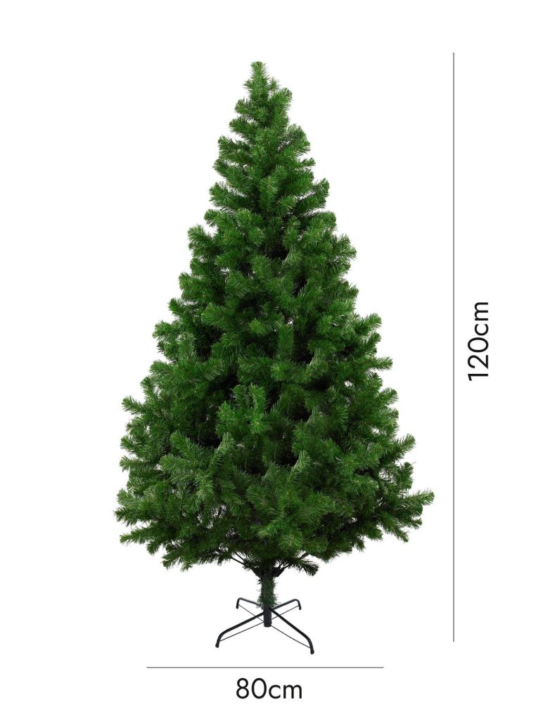 Albero di Natale 120 cm Verde 326 Rami Apertura Rami Singoli 120h cm, Ignifugo Ritardante di Fiamma - Evergreen