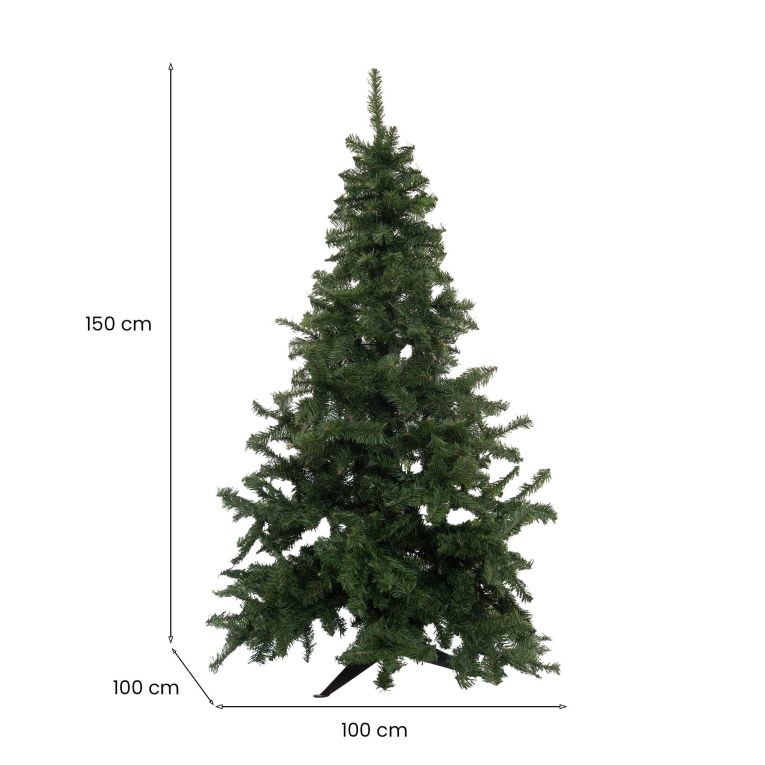 Albero di Natale 150 cm Tinsel in PVC Verde, h150 cm