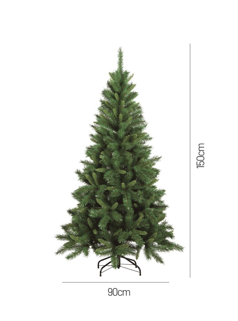 Albero di Natale 150 cm Verde 303 Rami Apertura Rami Singoli 150h cm, Ignifugo - Sugarplum