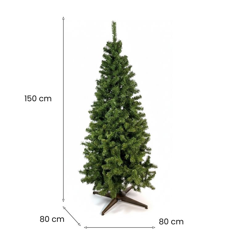 Albero di Natale 150 cm Verde 428 Rami Apertura Rami Singoli 150h cm - Caresan